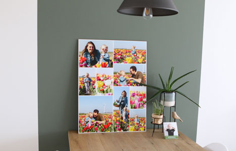 colourful photo collage with family photos